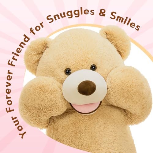 Image of MaoGoLan Giant Teddy Bear Plush,39 inches Big Teddy Bear Stuffed Animal,Adorable Smiling Large Bear,Express Your Love Gift for Kids,Girlfriend,Baby Shower,Valentines Day,Christmas,Long Distance