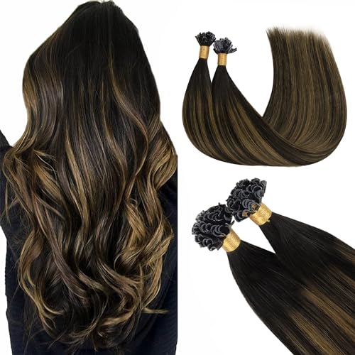 GOO GOO U Tip Hair Extensions, Hot Fusion Pre-Bonded Keratin 14inch 50g 50S
