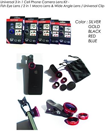 Universal 3 in 1 Camera Lens Kit for Smart Phones (iPhone,Galaxy, Motorola and More), Tablets, Ipad, and Laptops Includes Fish Eye Lens /2 in 1 Macro Lens Wide Angle Lens/Universal Clip/Carrying Bag image 4