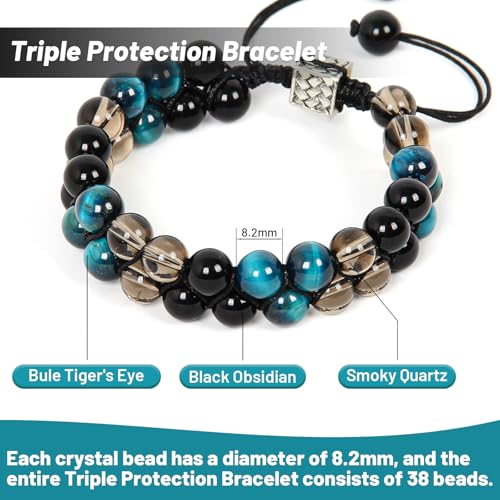 8mm Gemstone Bracelet for Men and Women, Healing Crystal Bead Bracelet, Bring Luck, Protect, Balance2