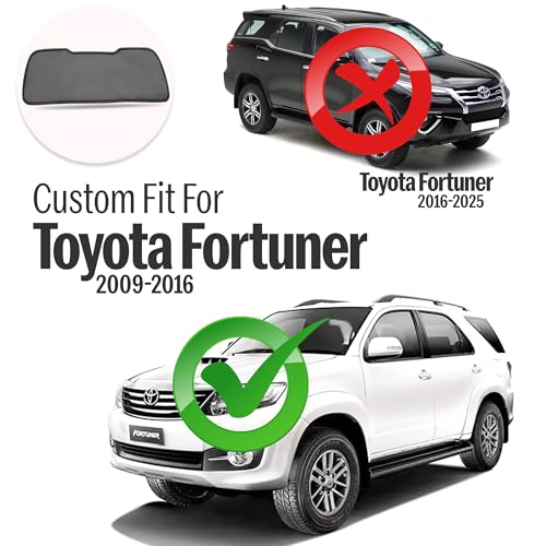 Image of Autofact Dicky Curtain for Toyota Fortuner 2009-2015| Custom Fit Rear Windshield Sunshade | UV & Heat Protection | Foldable Mesh | Privacy & Cooling Car Accessory