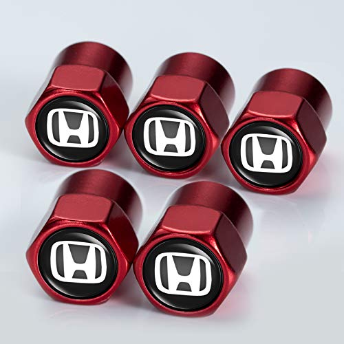 5 Pcs Metal Car Wheel Tire Valve Stem Caps for Honda CR-V CRV Pilot EX EX-L Touring Accord Civic Pilot Logo Styling Decoration Accessories…