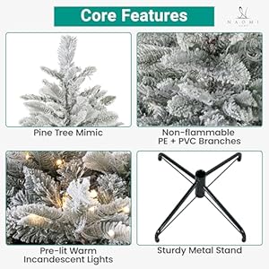 Marley45ftsnowflockedfrostedprelitartificialchristmastreewith376branchtips250warmlightsandmetalstand34widerealisticsnowflockedpinechristmastreewithlights  Urban Country Home Decor Marley 45ft snow flocked frosted prelit artificial christmas tree with 376 branch tips 250 warm lights and metal stand 34 wide realistic snow flocked pine christmas tree with lights  urban country home decor