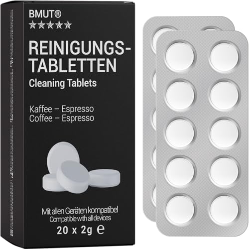 Lot de 20 pastilles de nettoyage pour machines à café, contre les résidus d'huile de café, pour Jura, Siemens, Delonghi, Krups, etc.