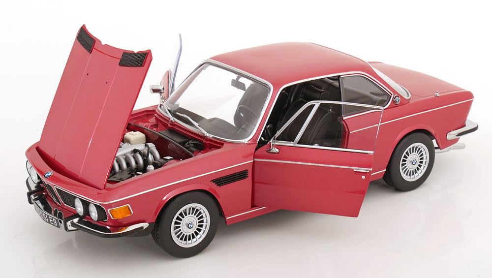 KK Scale KKDC120192A - 3.0 CSI E9 Red Metallic with Alpina Rims 1971 - échelle 1/12 - modèle de Voiture
