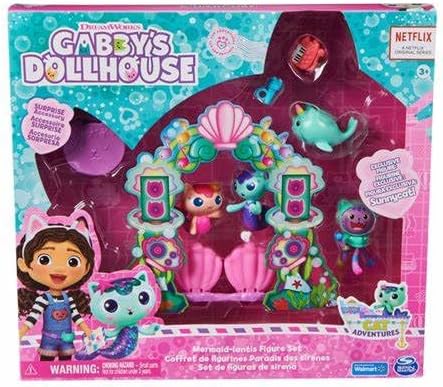 Spin Master Gabby’s Dollhouse, Mermaid-lantis Figure Set with 4 Toy Figures and Dollhouse Furniture