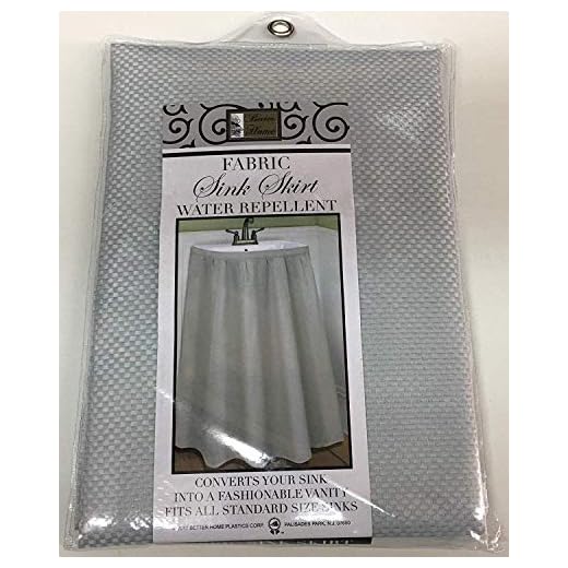 Better Home Mosaic Fabric Sink Skirt, Self Stick, Water Repellent, Platinum Grey