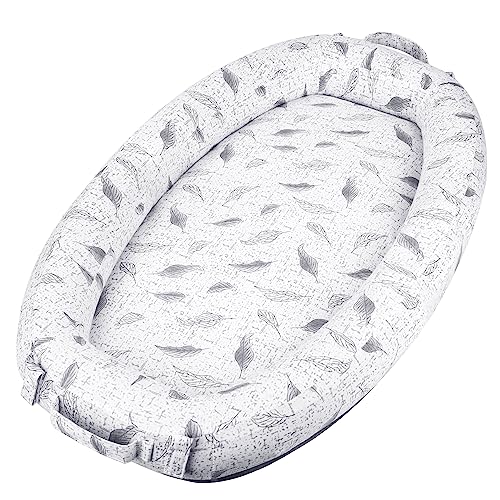 Nid pour Bébé, Cocon de Bébé 78x52cm, Reducteur de lit Bébé Résistant à Urine Baby Nest Pliable Gonflage pour Nouveau-né avec Couverture Amovible Portable pour Voyager