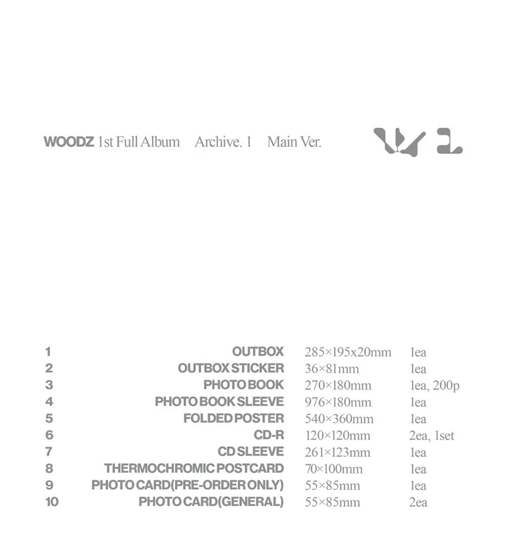 WOODZ - [ARCHIWUM 1] 1. pełny album (wersja główna) 2CD + fotoksiążka + plakat + 3 fotokartki + oficjalna pieczęć POB K-Pop