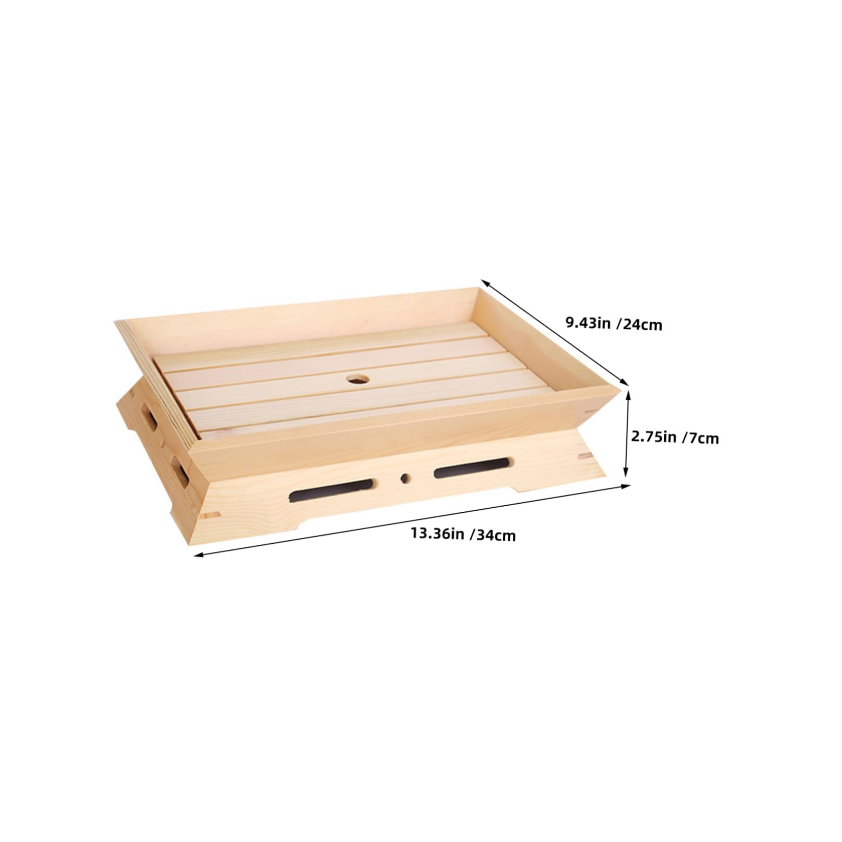 COLLBATH Assiette de Sushis Geta en Bois Rectangulaire Lot de 2