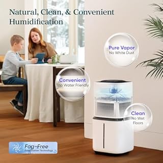 LEVOIT Evaporative Humidifier for Whole House, Covers Up to 3000ft², 22.7L Capacity, 72H Runtime, Smart Control, Top Fill, Foldable with Wheels, Dry Mode & Quiet Sleep Mode