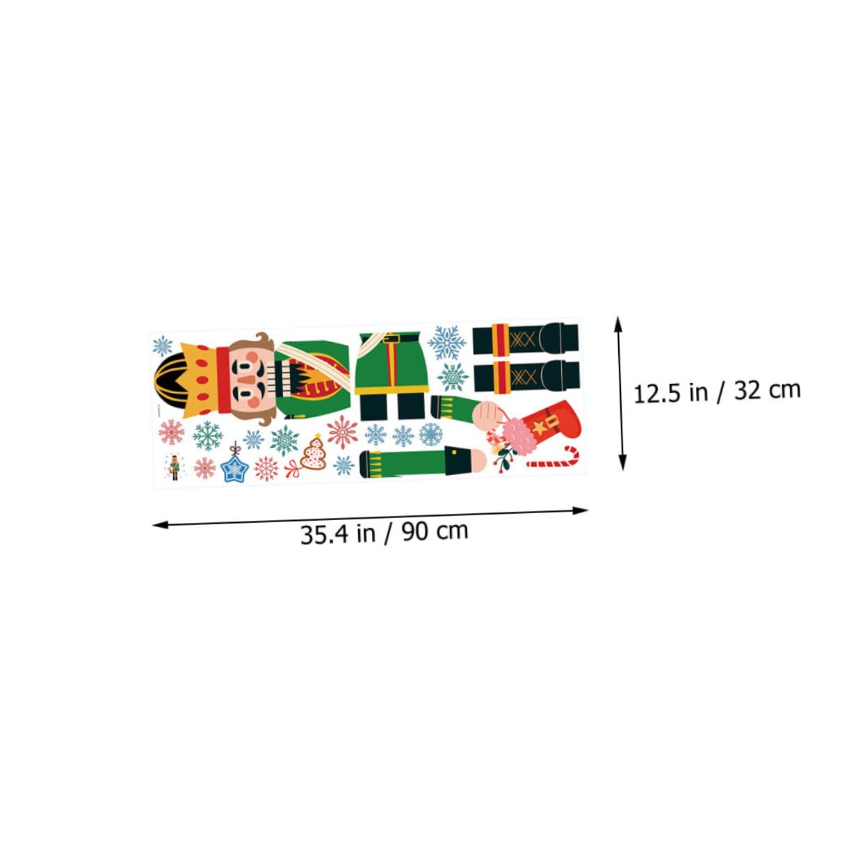 PRETYZOOM 4 Blätter Weihnachtsfensteraufkleber Weihnachtsaufkleber Für Den Kühlschrank Winterlicher Wandaufkleber Wandtattoo Weihnachtsbaum Nussknacker Wandtattoos Neujahr Fensterfolie PVC