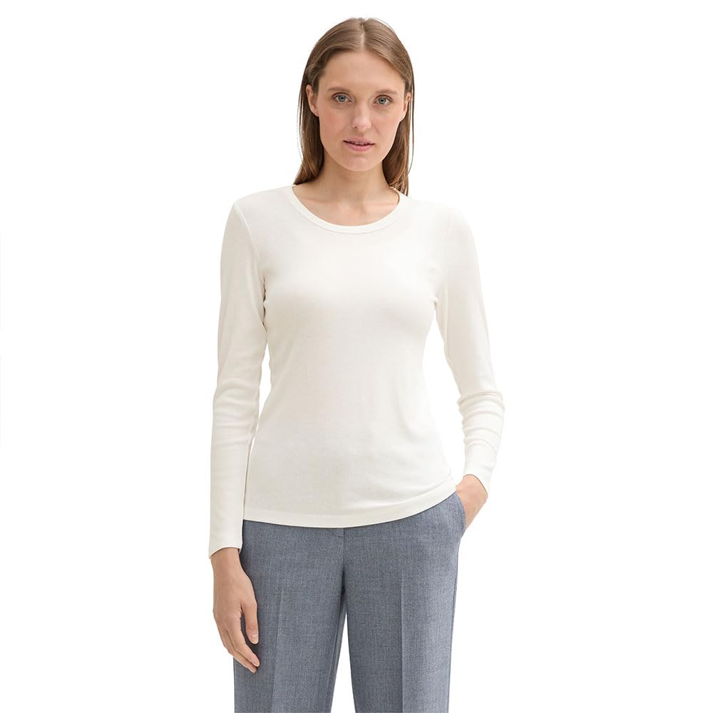 TOM TAILOR Women's 1035396 Basic Long-Sleeved Shirt