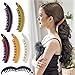 RC ROCHE ORNAMENT Womens Premium Hair Plastic Banana Classic Clincher Strong Hold Ponytail Maker Girls Ladies Beauty Accessory Clasp Clip, 6 Pack Count Medium Classic Multicolor