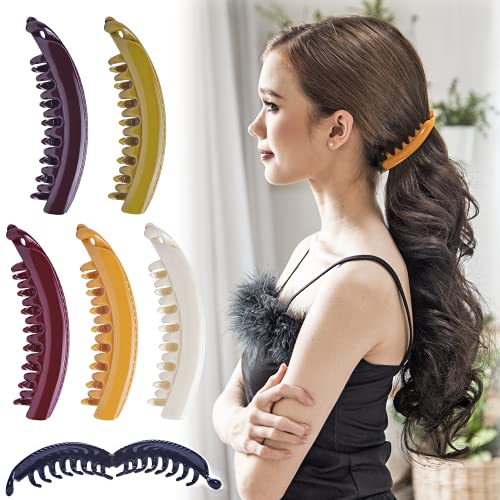 Pinzas grandes para cabello banana multicolor pack 6 pcs miniatura 1