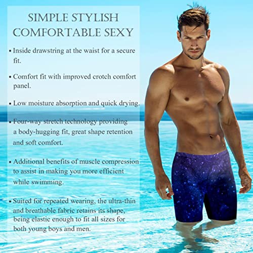 Bañador de natación Starry Night Multicolor estilo jammer en talla XXL para hombre 4