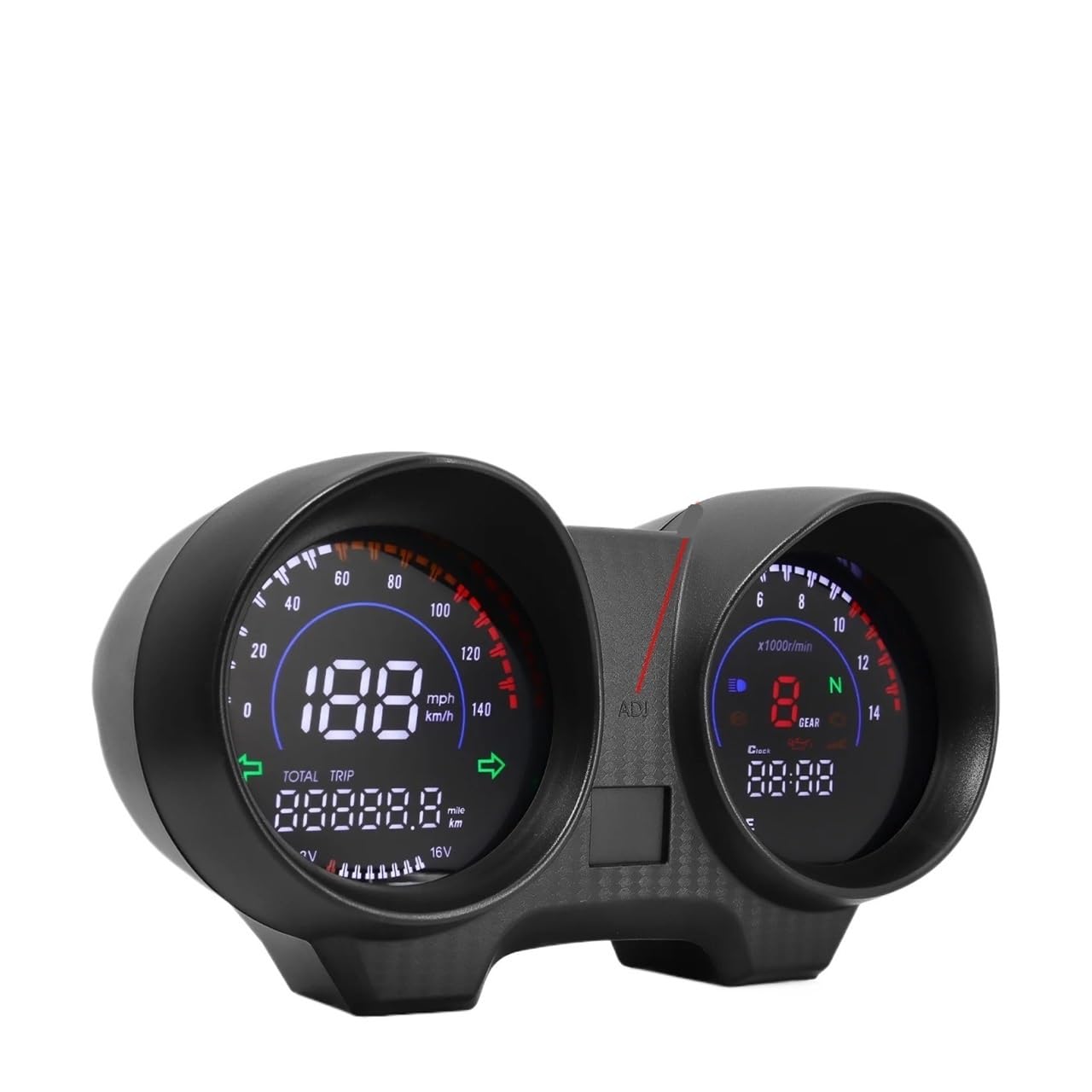 Contachilometri universale Per CG150 Cruscotto digitale per moto Tachimetro Contachilometri Contagiri Orologio Display a LED Per TITAN150 Fan150