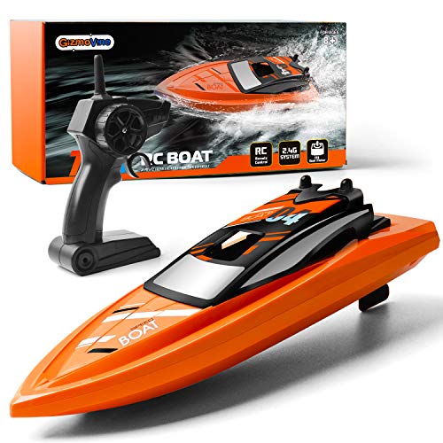 Gizmovine Remote Control Boats for Pools and Lakes, 2.4GHz High Speed RC Boats for Kids, Adventure Racing Boat Toys for Boys
