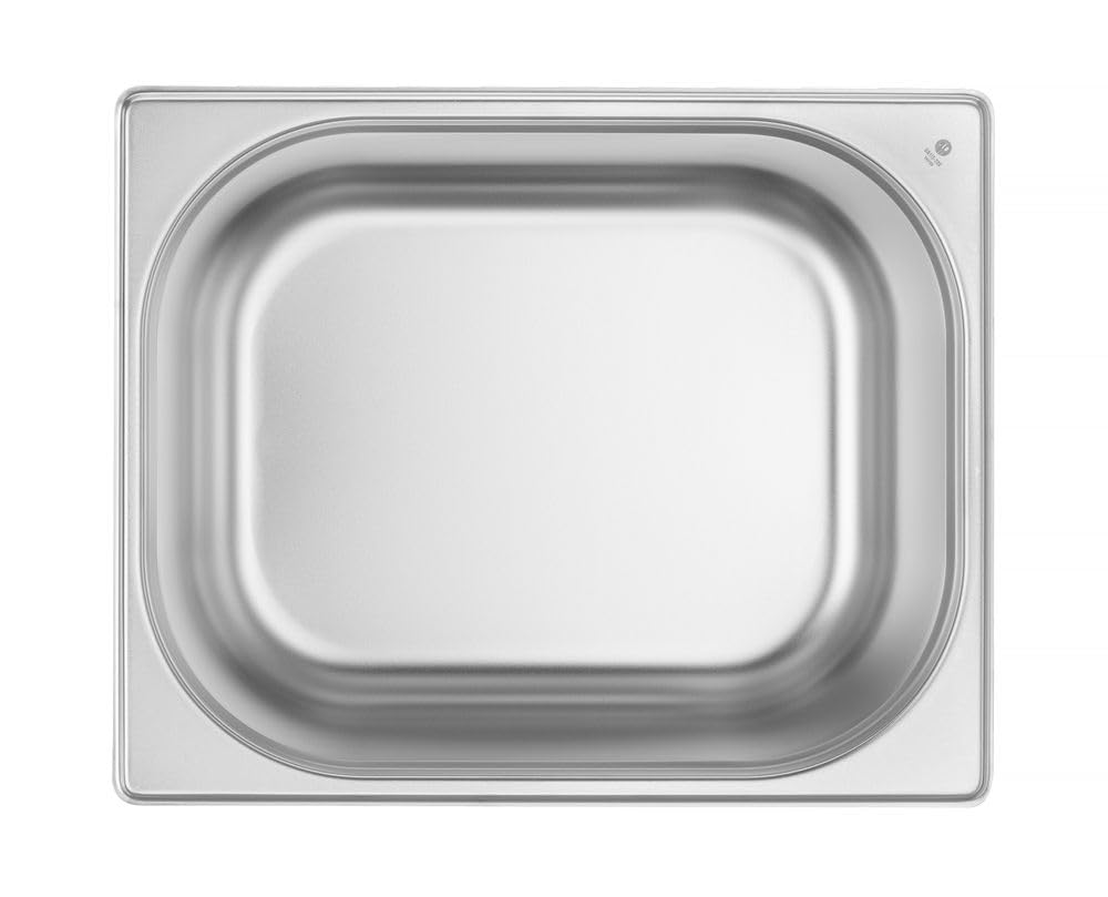 HENDI Bac Gastronorm GN 1/2, Budget Line, résistance thermique -40 °C à 250 °C, compatible four et bain-marie, 12,5L, 325x265x(H) 200mm, acier inoxydable