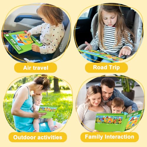 Image of ASTARON Magnetic Puzzles 37 Pieces Fruits Kids Educational Travel Toys | Folding puzzle, includes 3 bubble stickers, puzzle pieces with words, learn while playing, easy to store, educational toy