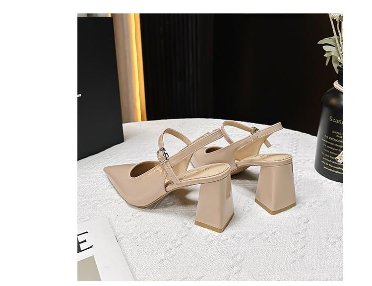 Women's Elegant Solid Color Mary Janes Pumps Fashionable Comfortable High Heel Shoes for Daily Wear, Casual Trendy Shoes for Party Plus Size 7