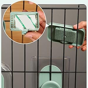 Pet food water dispenser hanging automatic pet food water feeding station gravity cat dog rabbit feeder water dispenser set cage cat water dispenser food bowl for bunny guinea pig ferret   cucciolini doodles