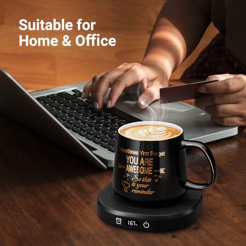 Coffee Mug Warmer & You are Awesome Mug Set, Electric Cup Warmer for Desk - Image 3