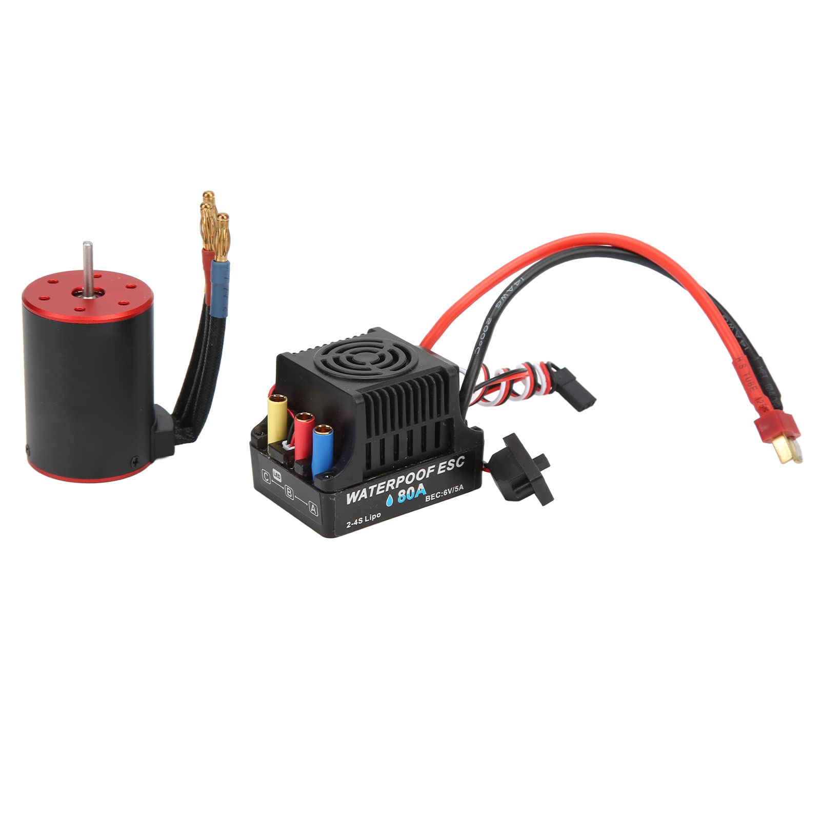 3650‑3900KV Brushless Motor Dustproof Optimal Smoothness Good Heat Dissipation Brushless Motor ESC Kit High Current Capacity for 1/10 RC Car