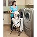 Household Essentials LH1005 Lifter Hamper Spring Loaded Rolling Laundry Bag with Cloth Lid - White