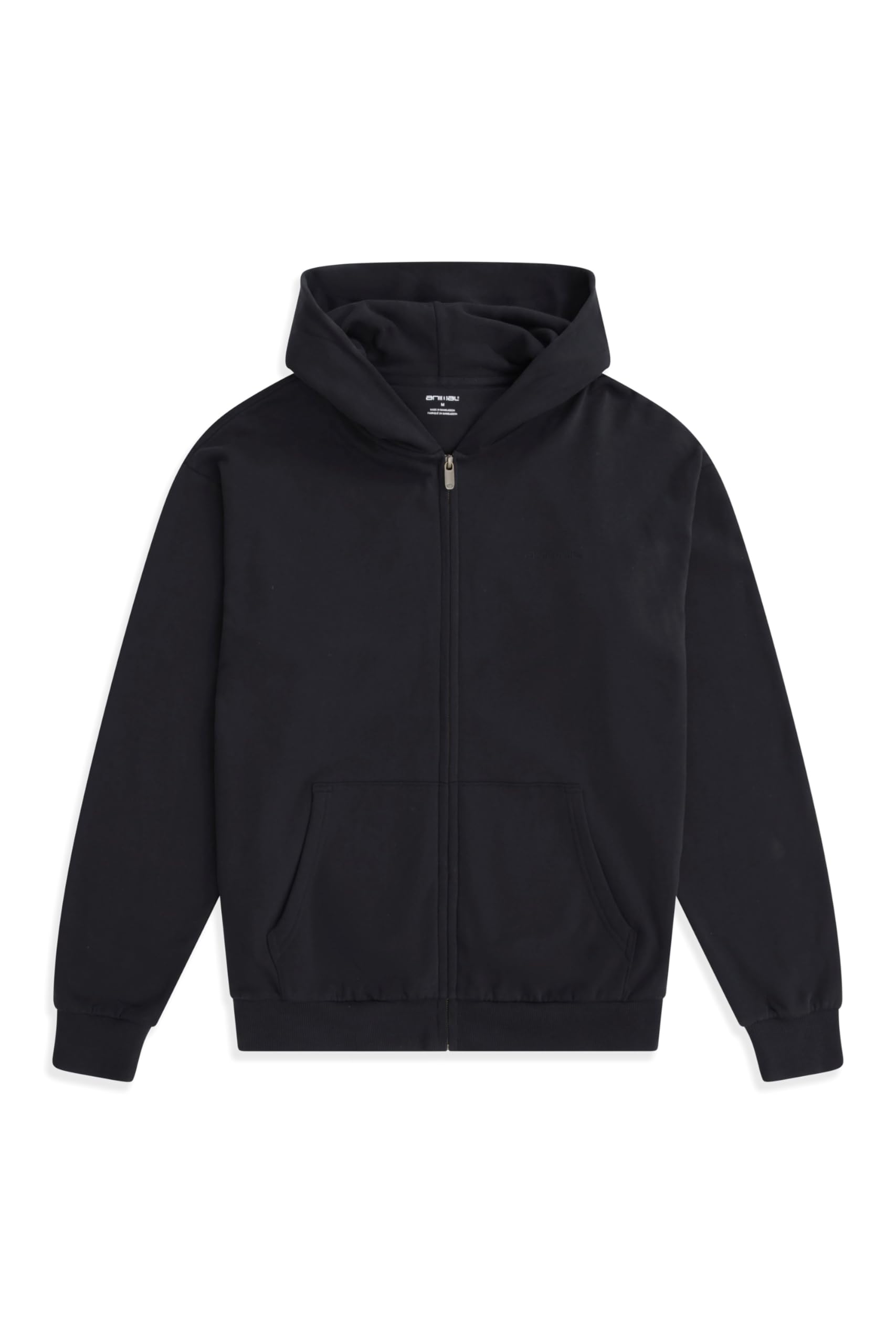 Animal Men's Black Icon ’S Logo Zip Through Hoodie – Soft Cotton Full Zip Sweatshirt With Adjustable Hood & Side Pockets - Spring, Summer, Hiking & Travel Xl