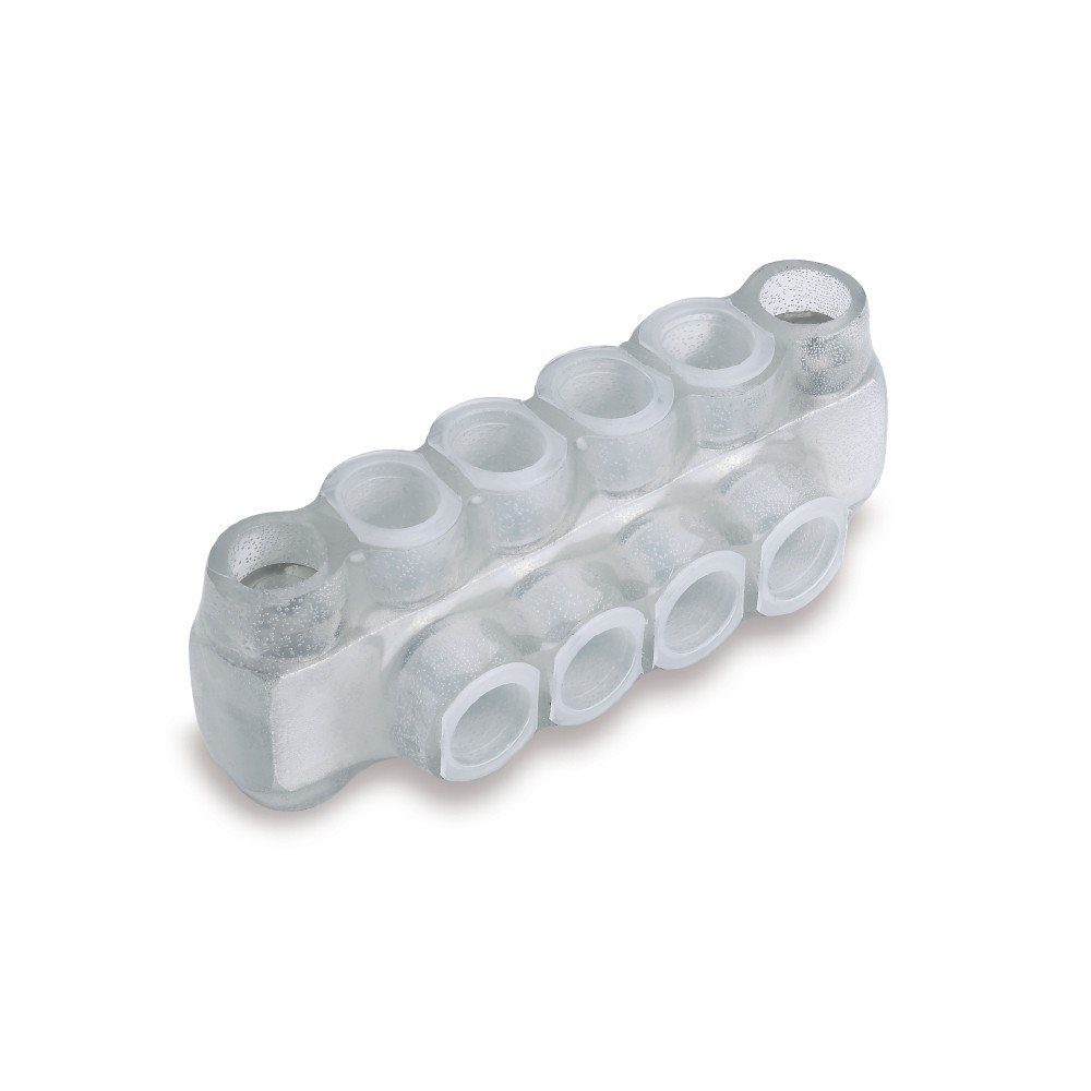 Panduit PCSBMT2/0-4-3Y Multi-Tap Connector, Double-Sided, Clear Insulation, With Mount Holes, 4 Ports, 2/0 - #14 STR