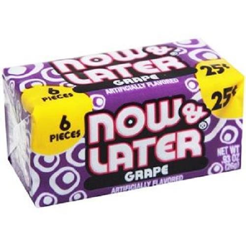 NOW&LATER CHANGEMAKERS BARS GRAPE - 25c 6 pcs Each ( 24 in a Pack )