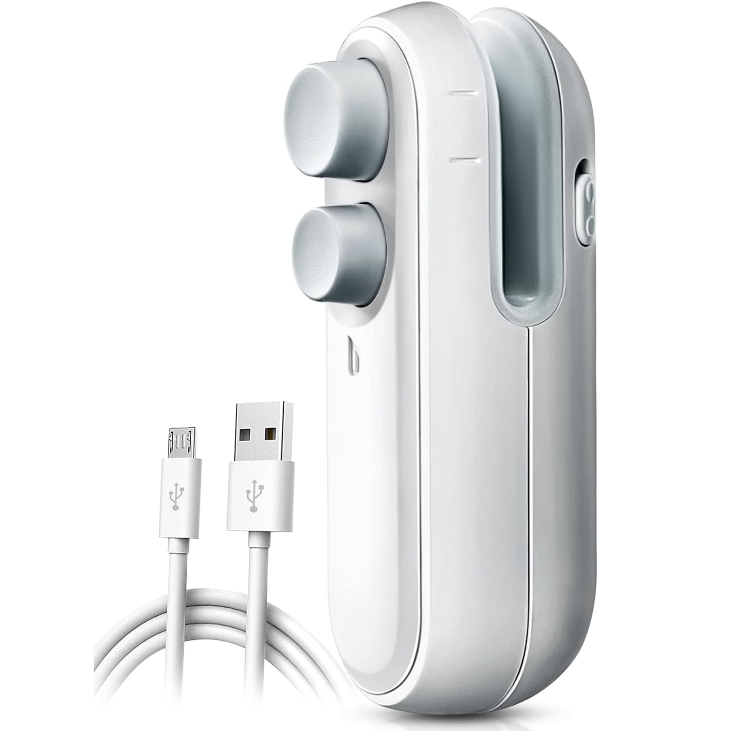 YOUWE7Mini Bag Sealer, 2 in 1 Chip Bag Sealer For Snacks, Rechargeable Handheld Plastic Bag Resealer, Mini Sealing Machine for Keep Food Chips Cookies Fresh - White