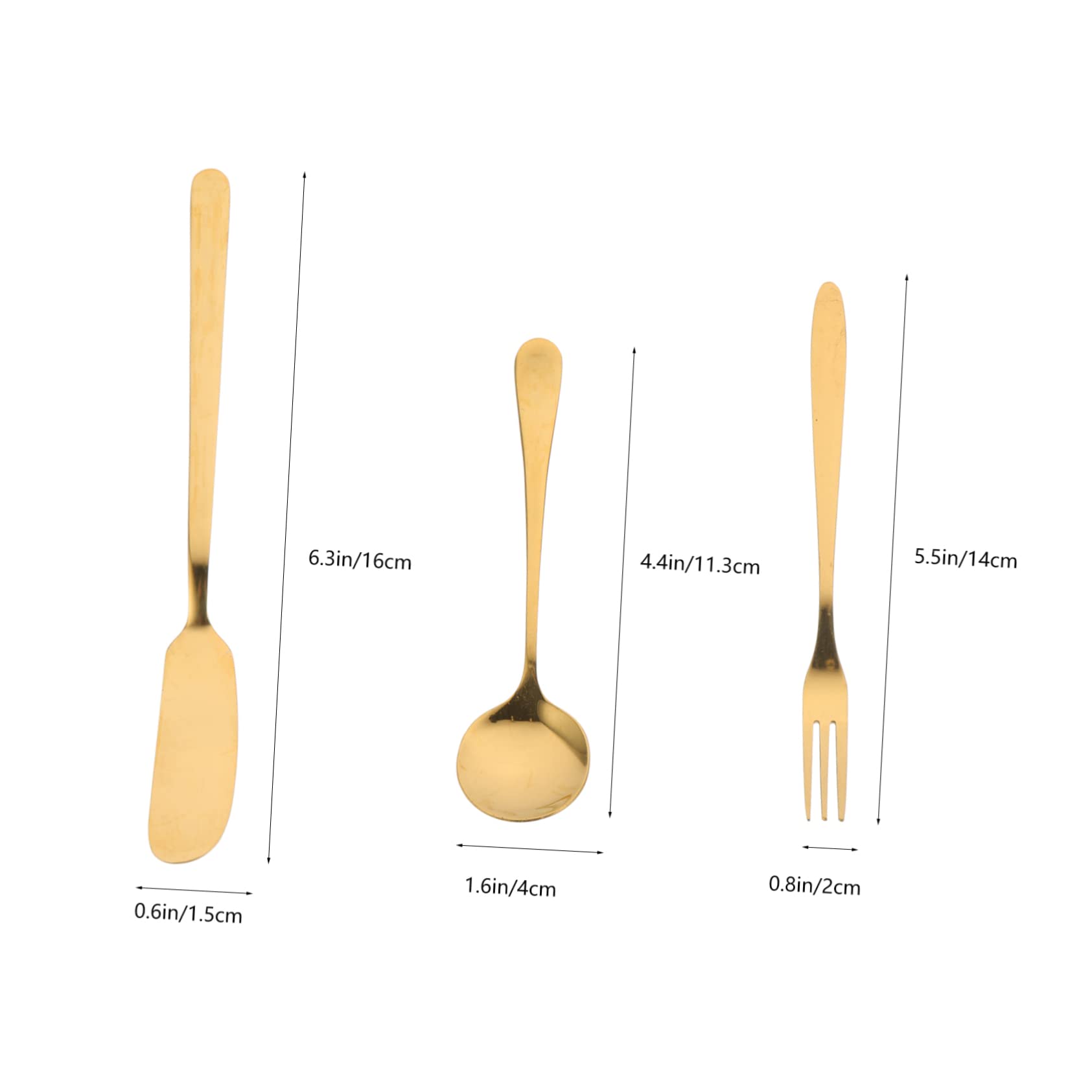 Cabilock Butter Cheese Knife Spoon Set 14pc Dinnerware Silverware Cheese Spreader Honey Spatula Forks Tongs for Restaurant Home