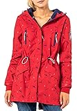 Sublevel Damen Outdoor Softshell-Jacke Mantel mit maritimen Muster red-Blue M