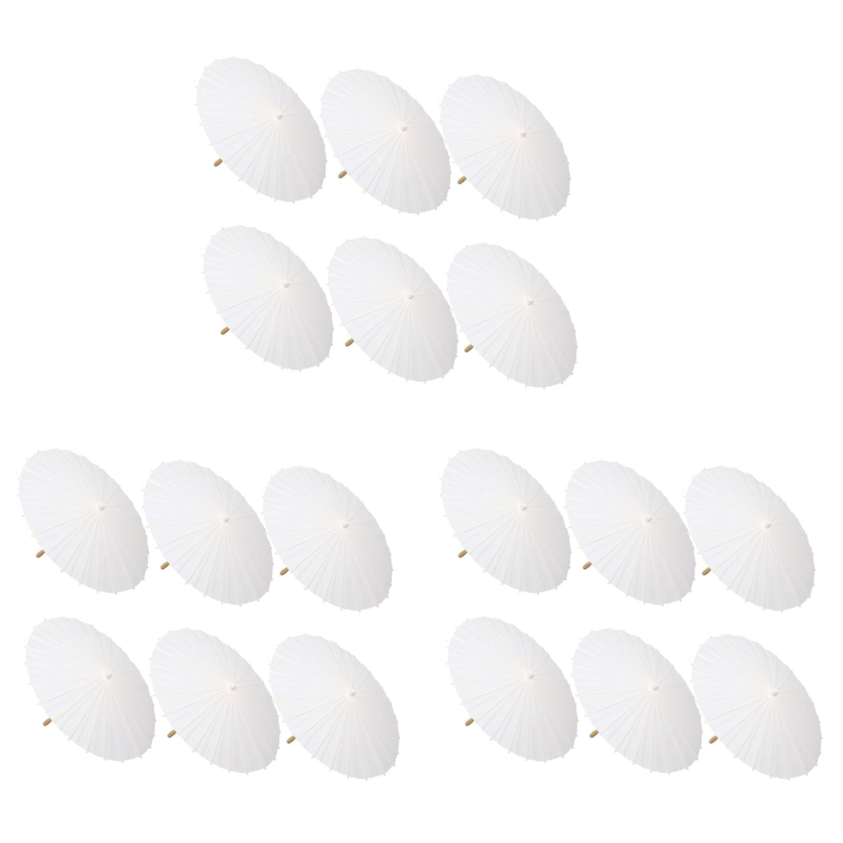 Vjsujehgy 18PCS Paper Parasol Wedding Umbrella Party Favor 60cm Bamboo Umbrellas for Bridal Shower Centerpieces Photo Props