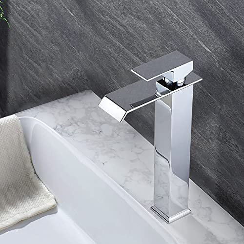 Dolinvo-Grifo-de-Lavabo-Cascada-Alto-Griferia-Monomando-de-Bano-Cromado-Plateado-304-Acero-Inoxidable-Resistente-a-Corrosion-Grifo-Mezclador-Rectangular-sobre-Encimera-Sale-Agua-Fria-y-Caliente Dolinvo-Grifo-de-Lavabo-Cascada-Alto-Griferia-Monomando-de-Bano-Cromado-Plateado-304-Acero-Inoxidable-Resistente-a-Corrosion-Grifo-Mezclador-Rectangular-sobre-Encimera-Sale-Agua-Fria-y-Caliente