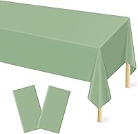 Vista 44 de Mulbozy 2 manteles de plástico con lunares rosas y blancos para mesa rectangular, fundas de mesa de fiesta de confeti de puntos rosas para baby