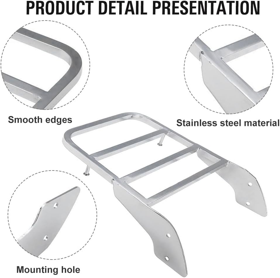 LIRU Motorcycle Chrome Sissy Bar Luggage Rack Bracket for Honda Shadow Steed VLX 600 1999-2007 Spirit 750 2001-2008