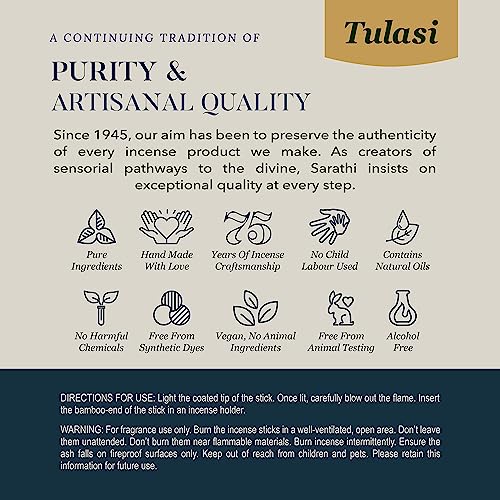 Tulasi Incense Sticks Pack of 12 Natural Scent (240 sticks) - Variety Fragrance Ideal for Aromatherapy & Meditation