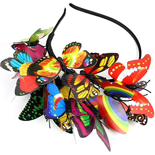 Coucoland Butterfly Fascinator Hat Kentucky Derby Fascinators Boho Style Headband Butterfly Headpiece, Z-colorful, One Size - Image 2