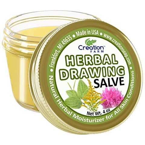 Creation Farm Drawing Salve, Draw Salve Herbal Skin care. 4 OZ Herb Plant Based Cover
