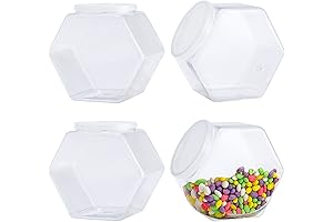 Plastic Candy Jars with Lids for Kitchen Candy Display Containers With Lid...