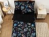 Aimuan Space Theme Durable Kids Zipper Bedding Black Sheets and Universe Galaxy Comforter with Stars & Solar System, Bed in a Bag, Easy to Make and Wash #1