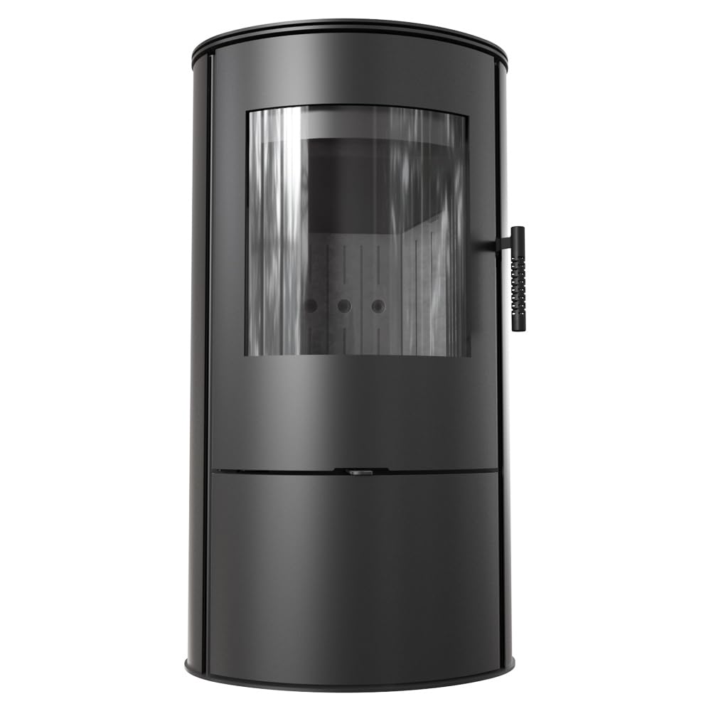 KRATKI Stufa a legna in acciaio ROLLO 7 kW Ø150 A Ecodesign alta efficienza | Acciaio nero, efficienza 80,1%, classe A. Ecodesign, BImSchV 2; per recupero calore.; combustione efficiente; basse emissioni