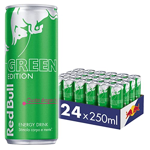 Red Bull Energy Drink Dragon Fruit Edition 250 ml 24 Lattine | Contiene caffeina, taurina, vitamine del gruppo B, zucchero e acqua, 250 ml, confezione da 24 lattine
