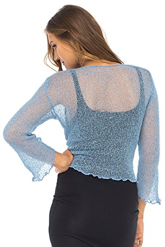 Image of Back From Bali Womens Sheer Shrug Cardigan Lightweight Knit