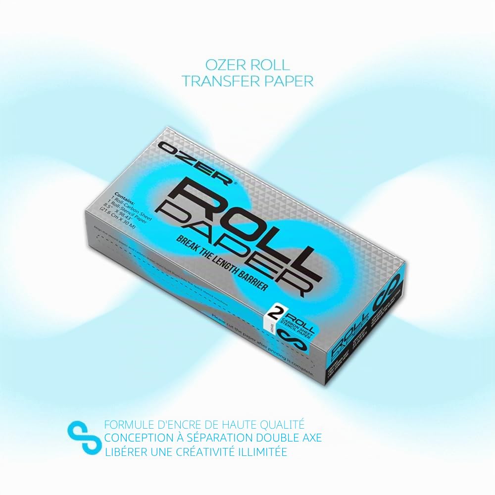 OZER Rouleau de papier transfert pour tatouage - 3 m de long - Pour tatoueurs