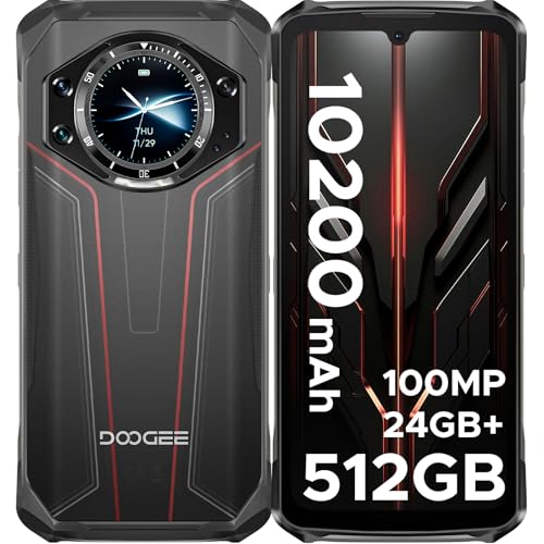 DOOGEE S118 Telephone Portable Incassable 32Go + 512Go Helio G100, 2025 Smartphone Incassable Batterie 10800mAh Android 14, Caméra de 50 MP, 6,6 Pouces FHD+120Hz, NFC/Deux SIM/Écran partagé