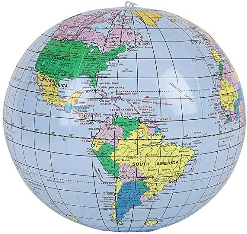Inflatable Earth Globe Beach Ball 16" -Blue Oceans